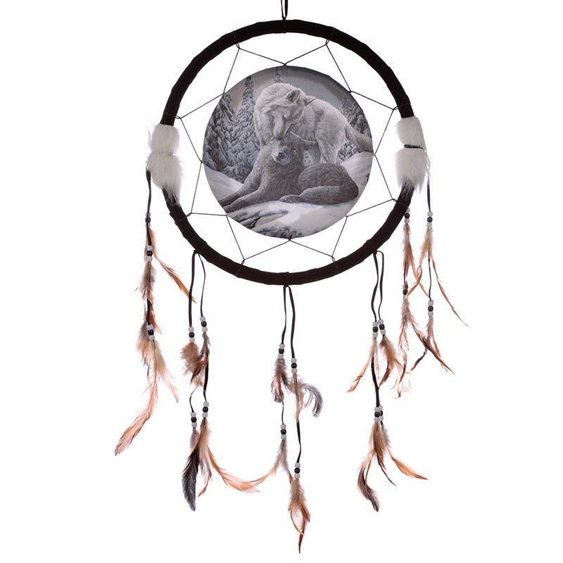 View Dreamcatcher Medium Lisa Parker Snow Kisses Wolf information