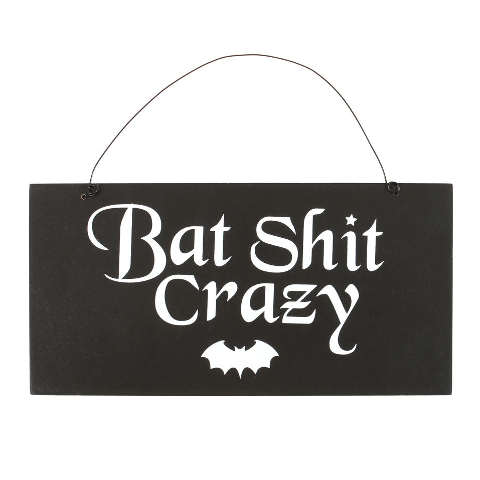 View 20cm Bat Shit Crazy Hanging Sign information