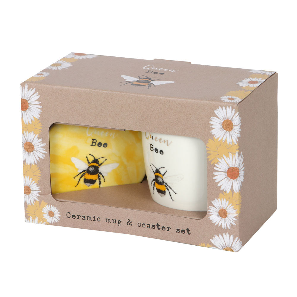 View Queen Bee Ceramic Mug and Coaster Set information