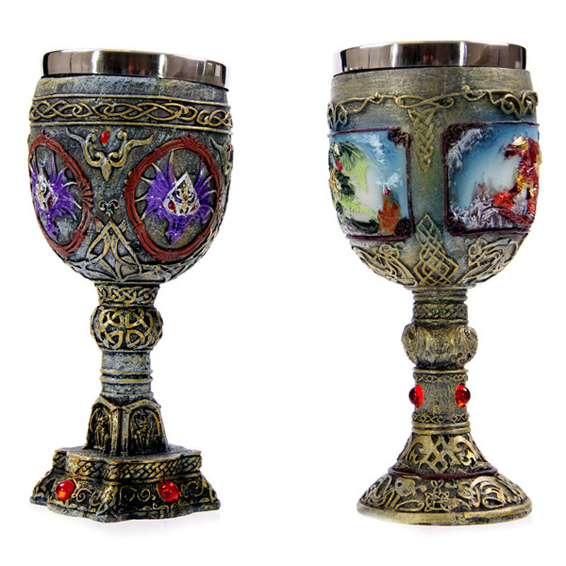 View Decorative Celtic Painted Effect Dragon Goblet Bulk Packaging information