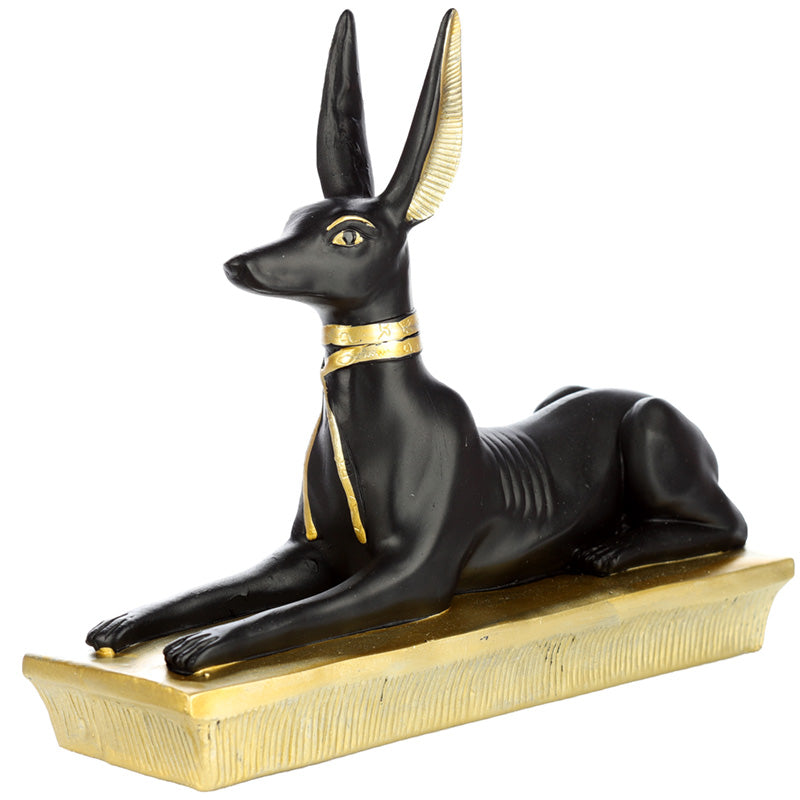 View Decorative Gold and Black Egyptian Anubis Jackal Figurine information