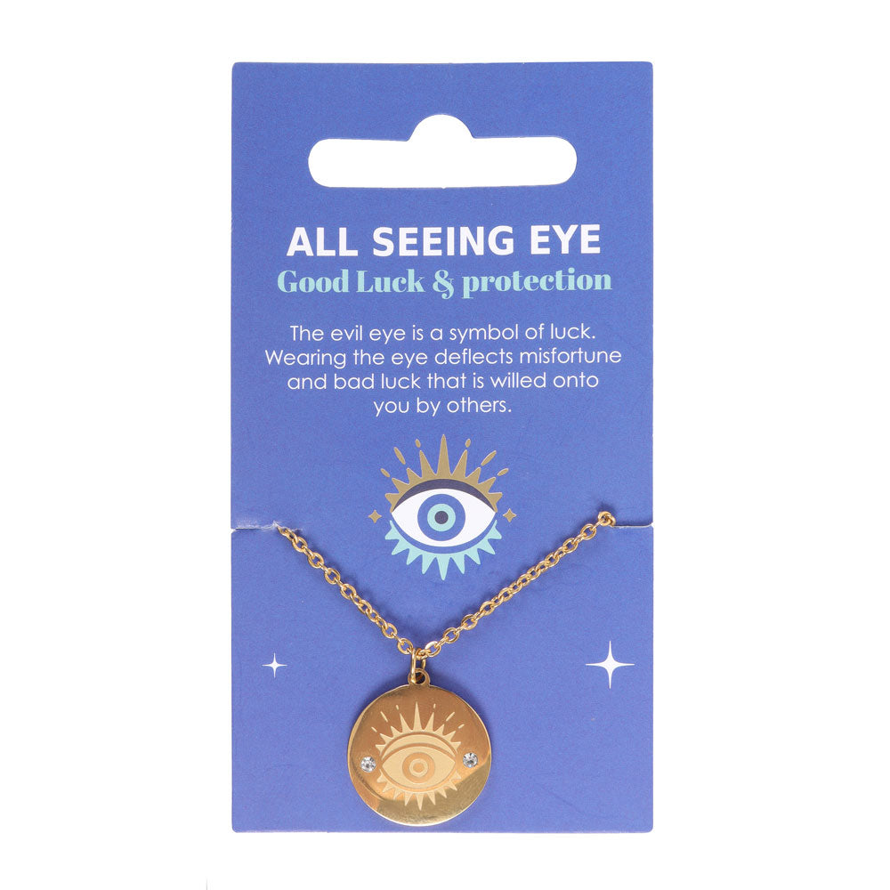 View Gold Toned All Seeing Eye Necklace information