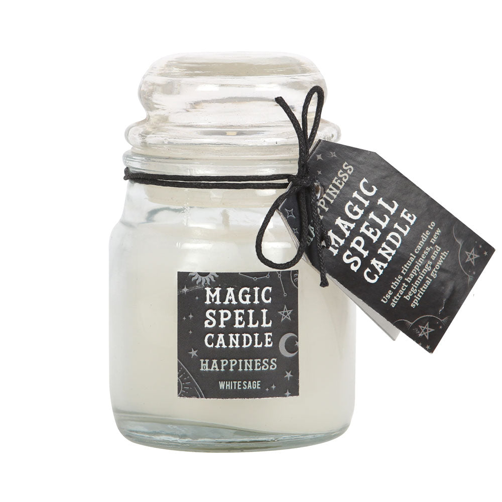 View White Sage Happiness Spell Candle Jar information