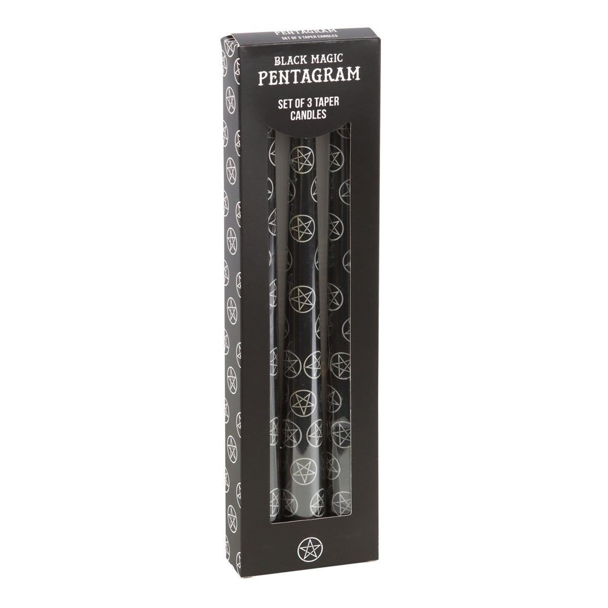 View Set of 3 Black Magic Pentagram Taper Candles information