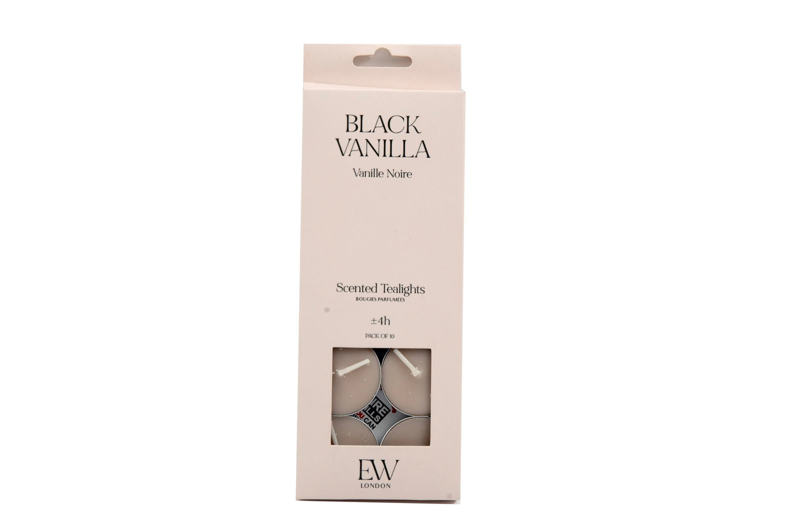 View Black Vanilla Scented Tealights 10 Pack information