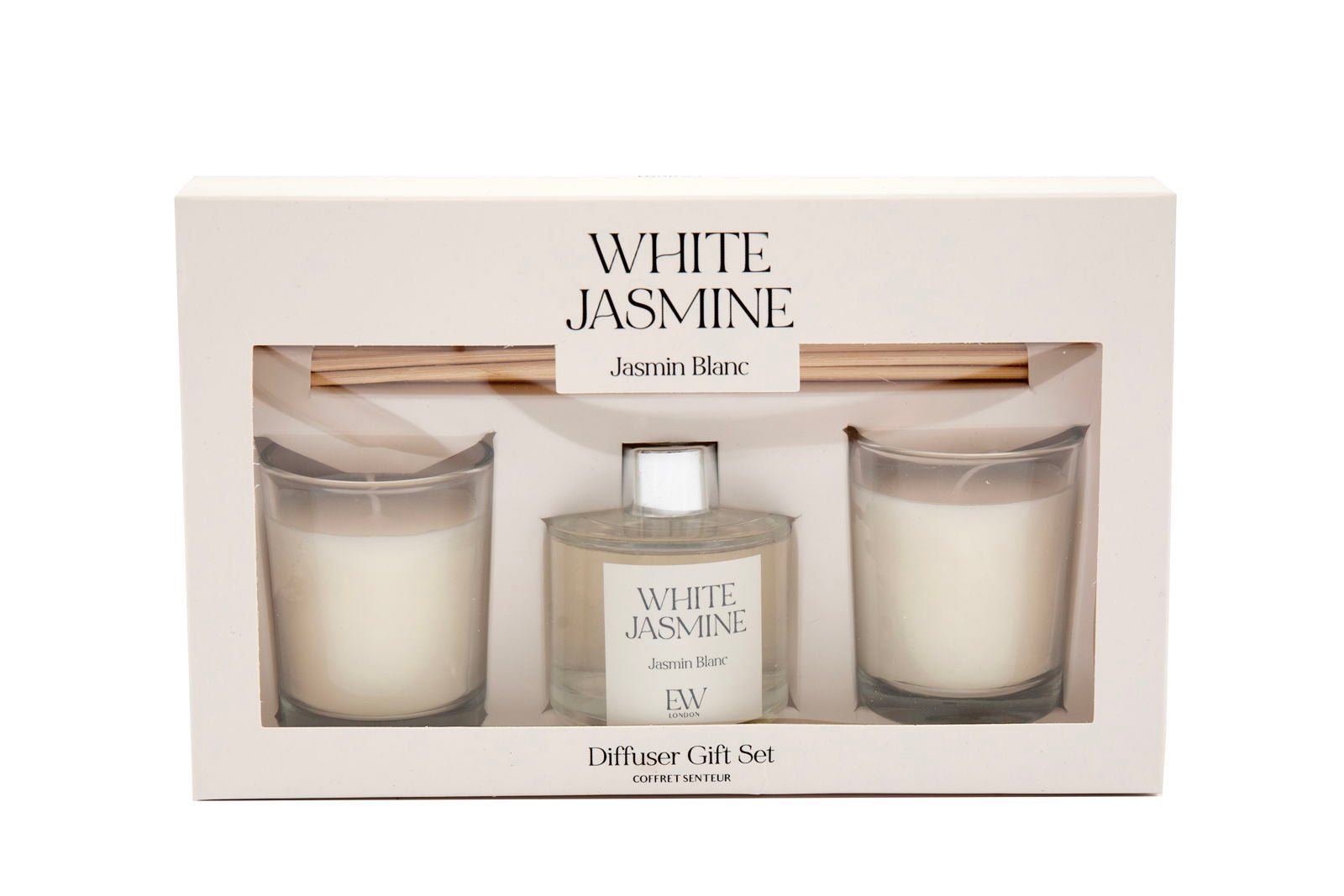 View White Jasmine Scented 50ml Diffuser and Candle Giftset information