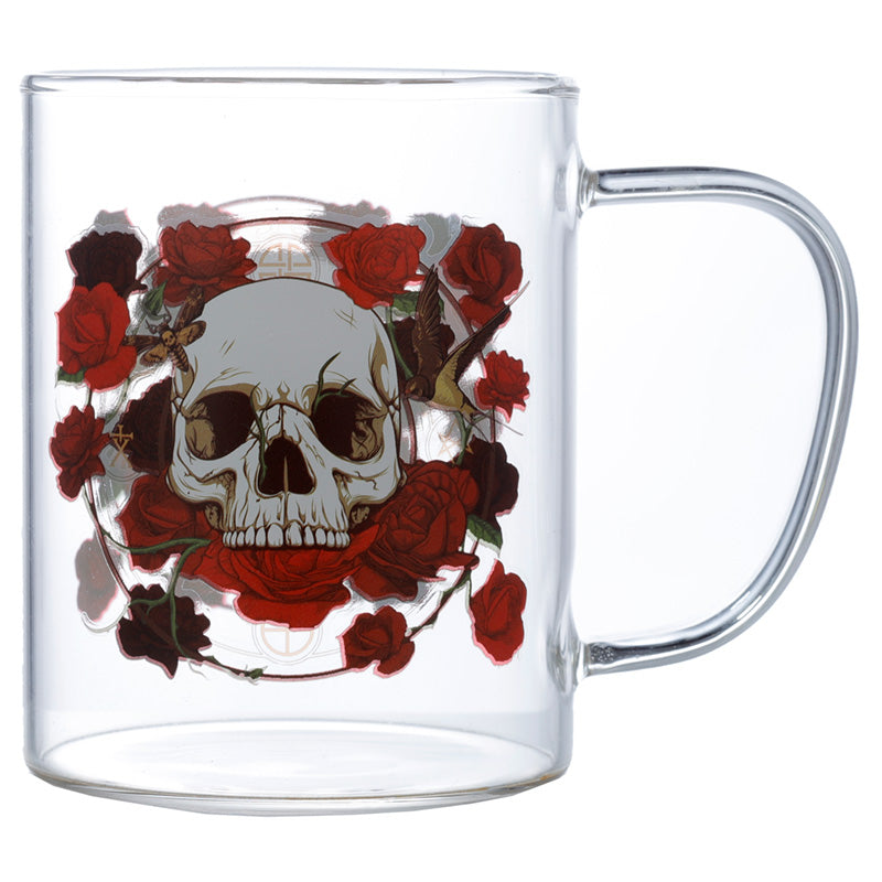 View Glass Mug Skulls Roses information