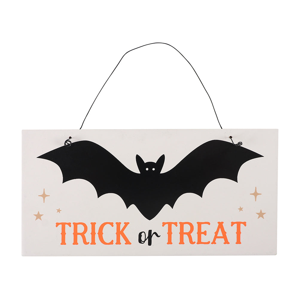 View Trick or Treat Bat Hanging Sign information