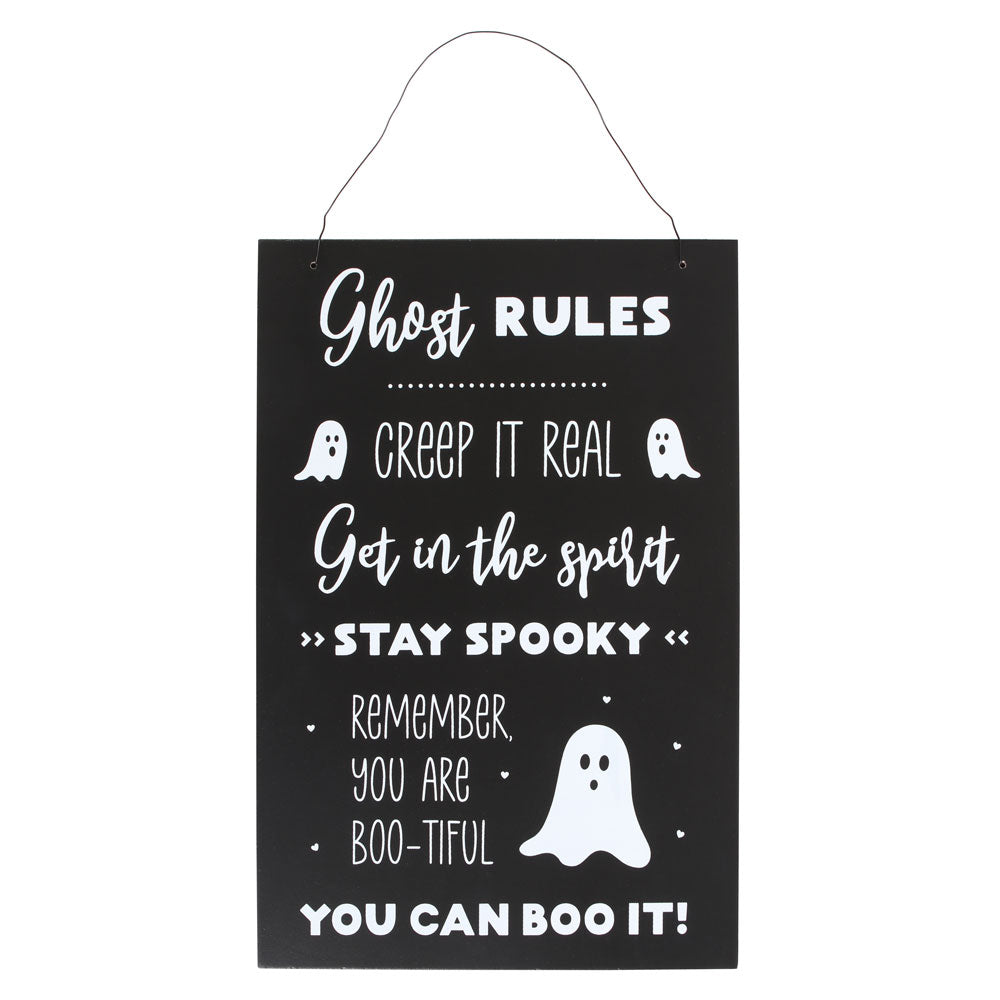 View 30cm Ghost Rules Hanging Sign information