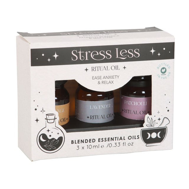 View Set of 3 Stress Less Ritual Blended Essential Oils information