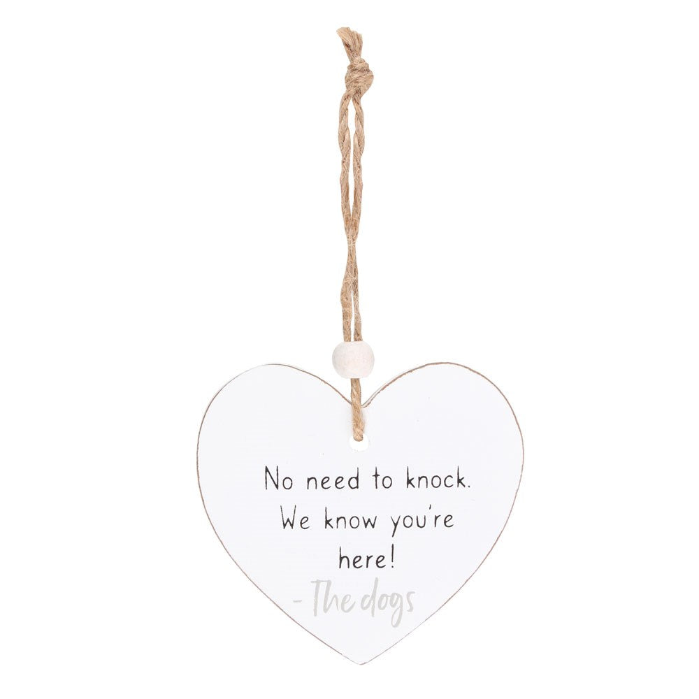 View No Need To Knock Hanging Heart Sentiment Sign information