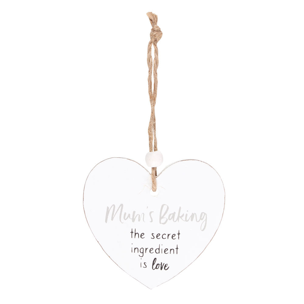 View Mums Baking Secret Ingredient Hanging Heart Sentiment Sign information