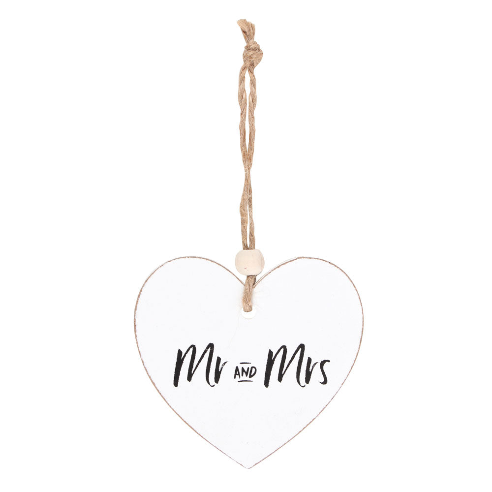 View Mr and Mrs Hanging Heart Sentiment Sign information