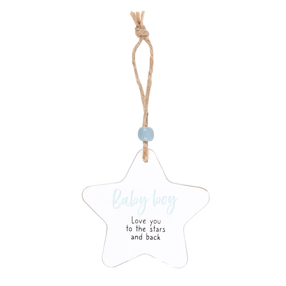 View Baby Boy Hanging Star Sentiment Sign information