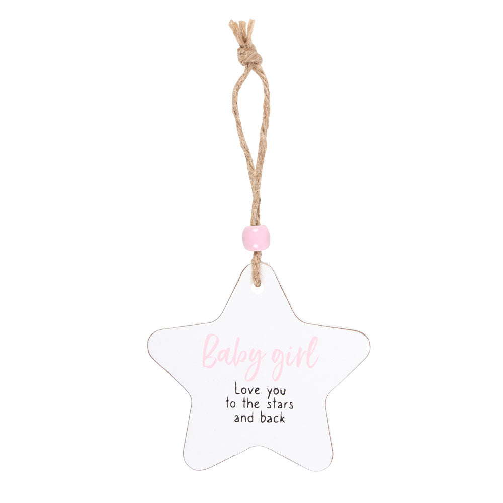 View Baby Girl Hanging Star Sentiment Sign information