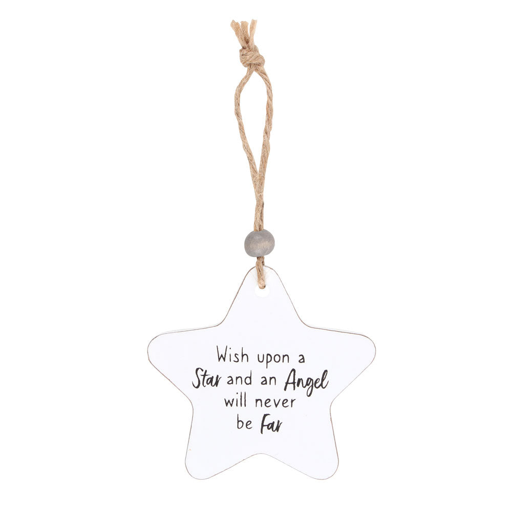 View An Angel Will Never Be Far Hanging Star Sentiment Sign information