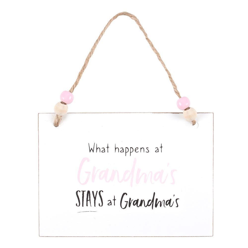 View What Happens at Grandmas Hanging Sign information