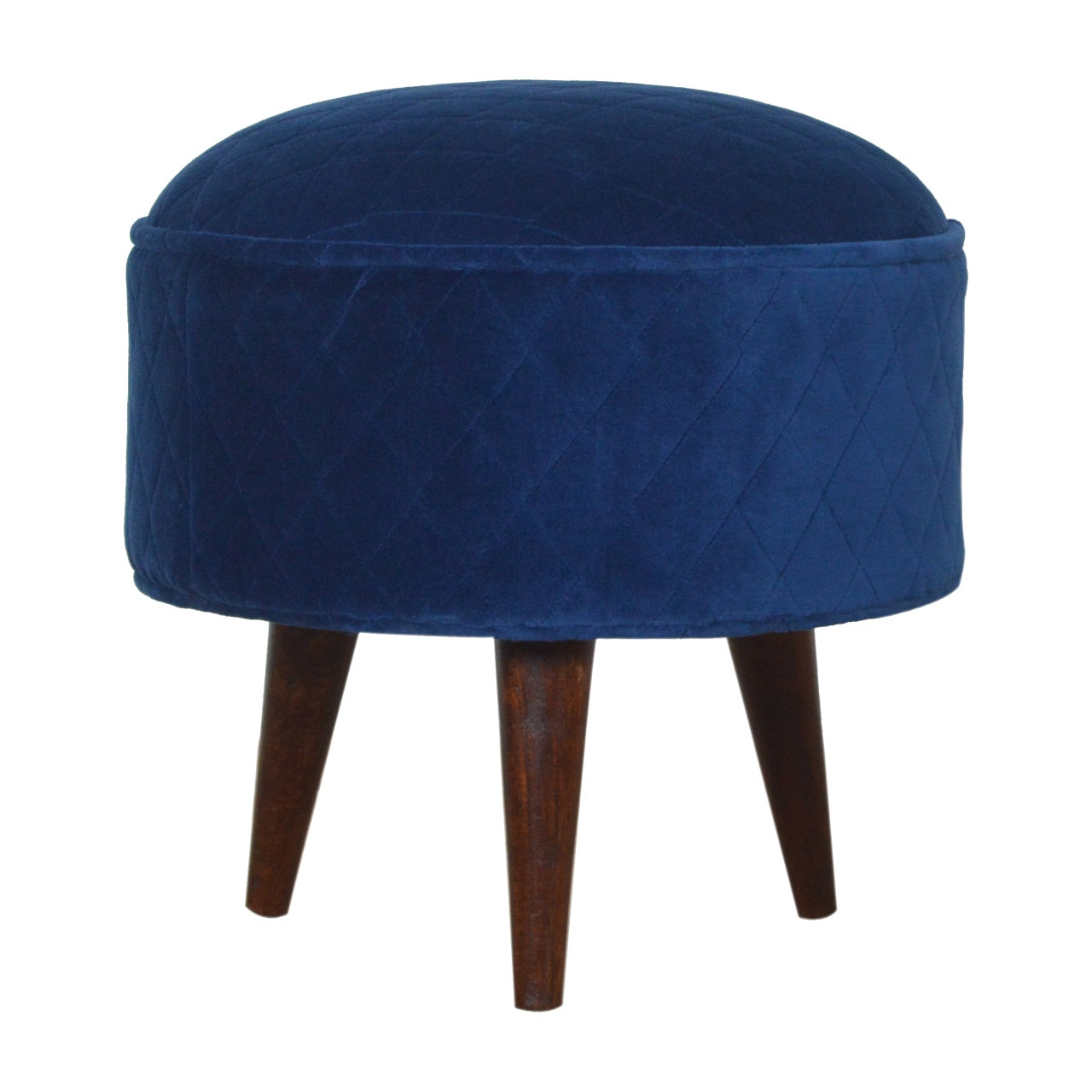 View Quilted Blue Velvet Footstool information