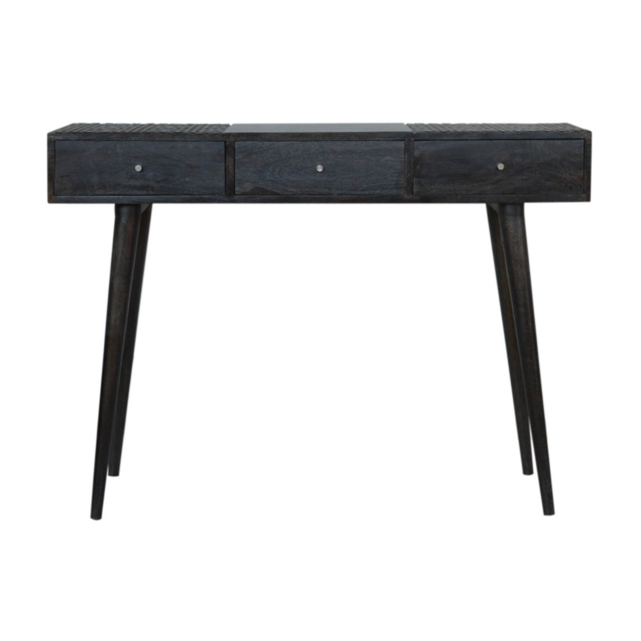 View Ash Black 3 Drawer Console Table information