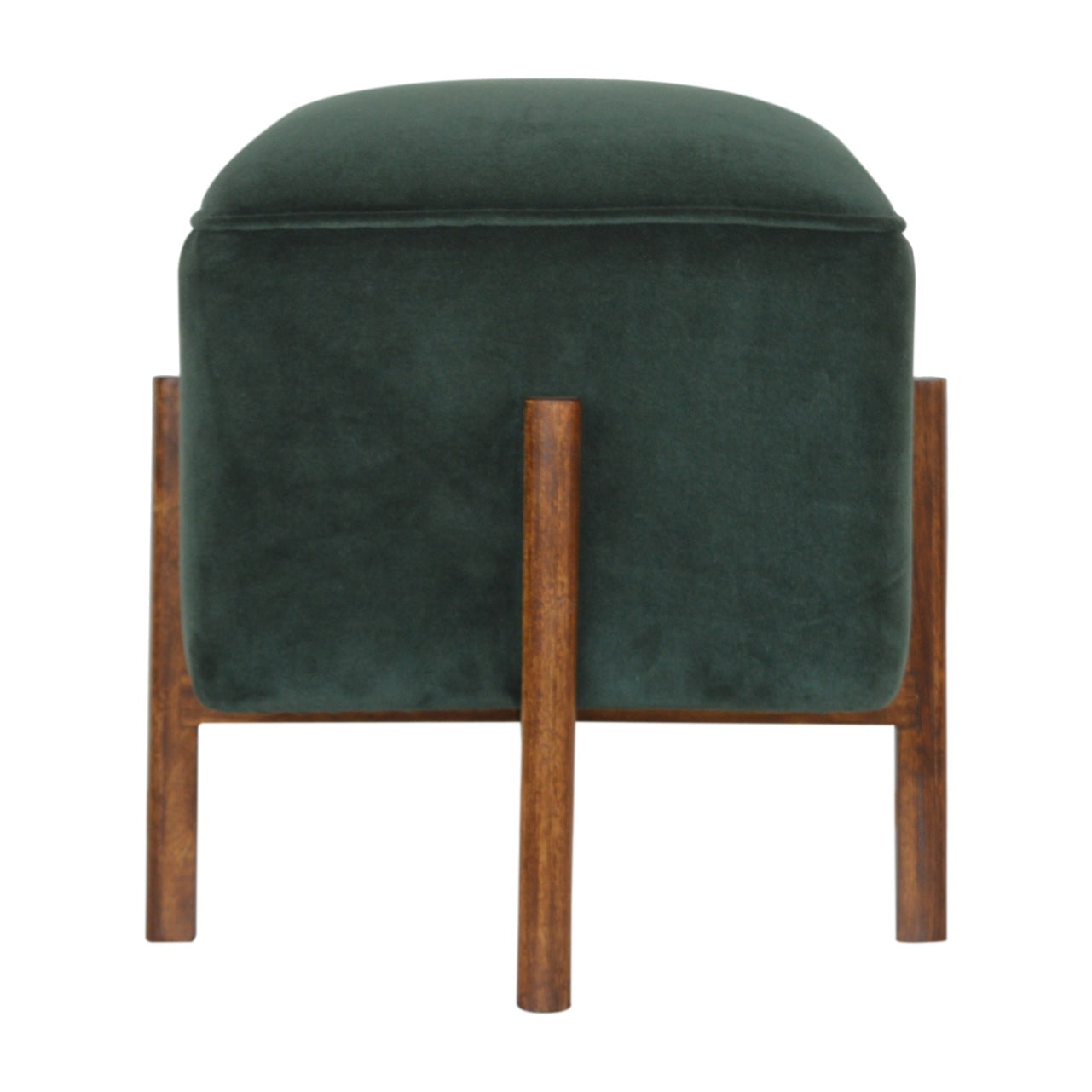 View Emerald Velvet Solid Wood Footstool information