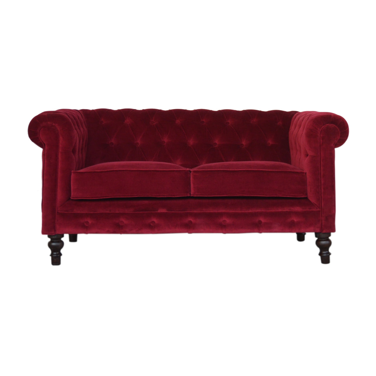 View Wine Red Velvet Chesterfield Sofa information