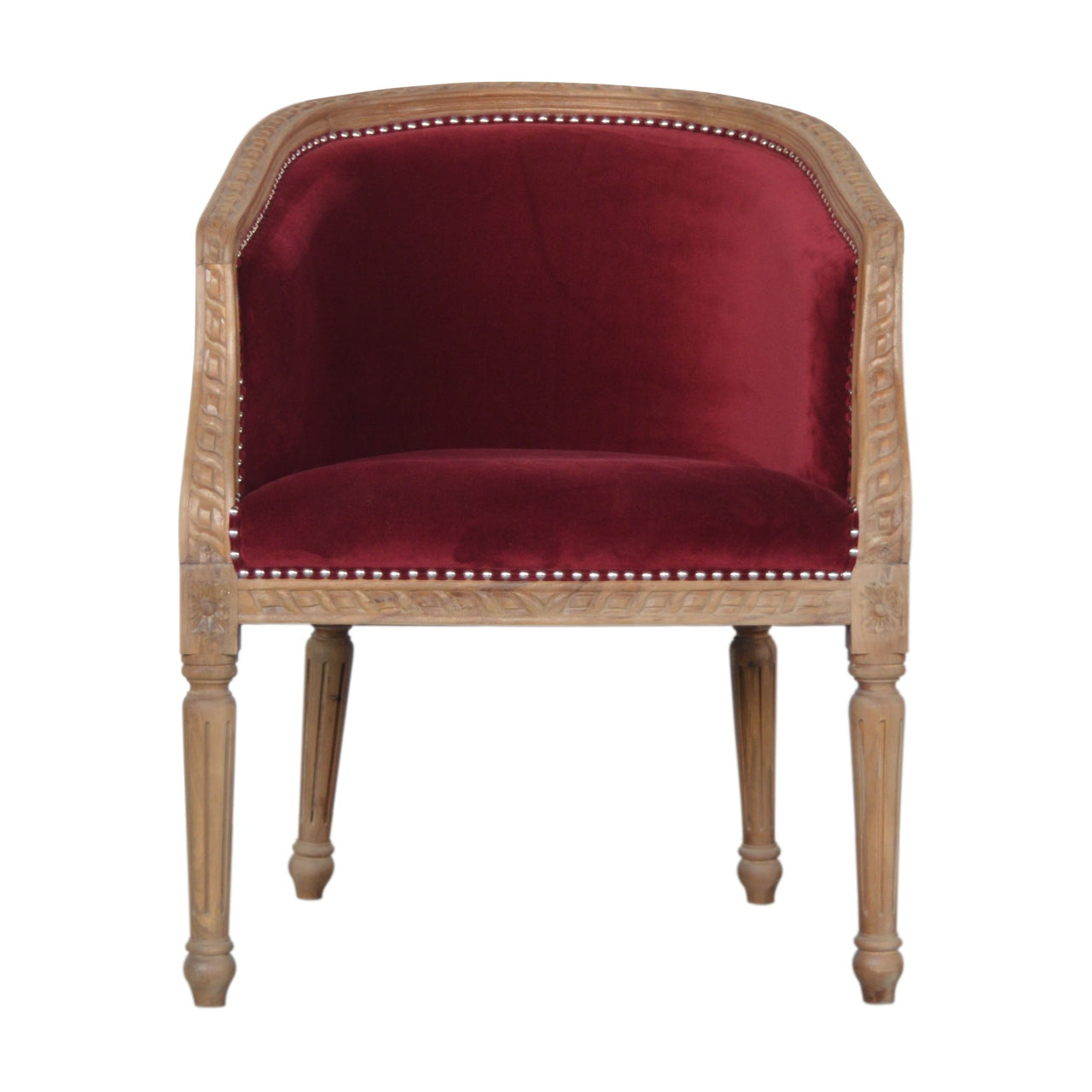 View Wine Red Velvet Occasional Chair information