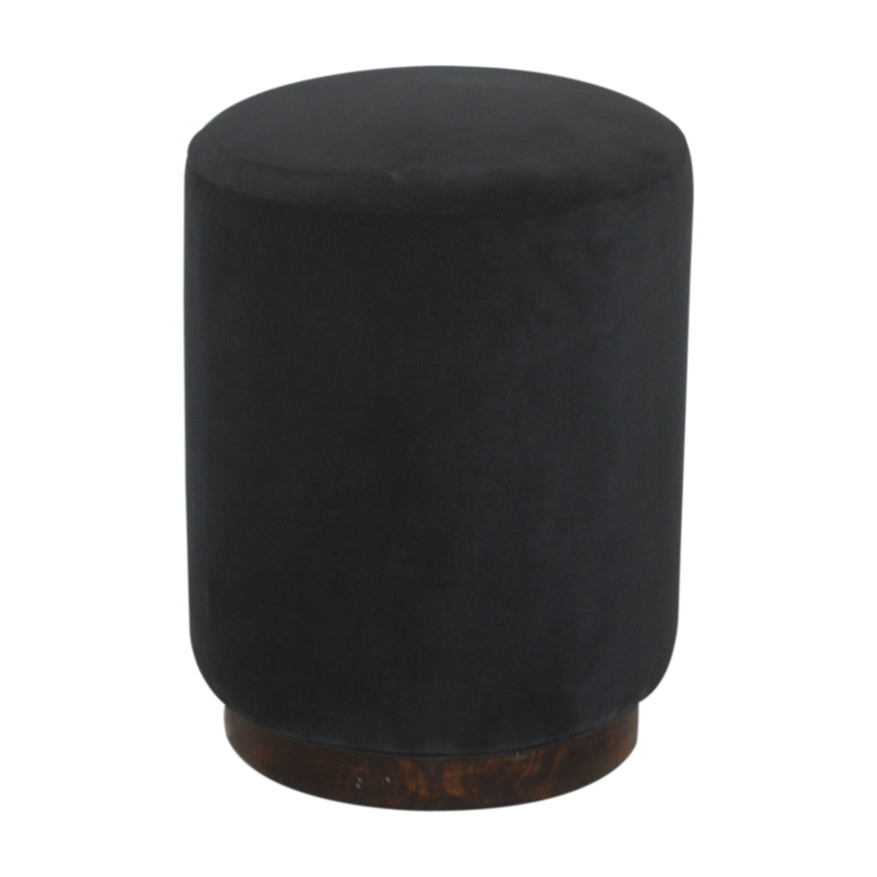 View Black Velvet Wooden Base Footstool information