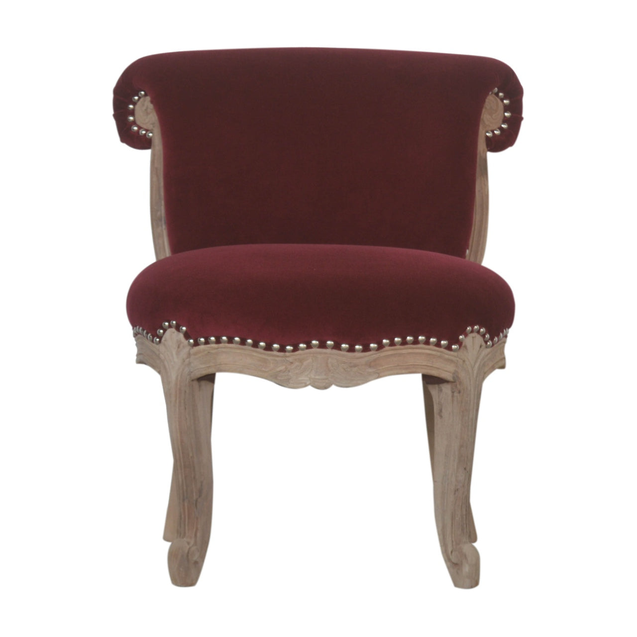 View Wine Red Velvet Studded Chair information
