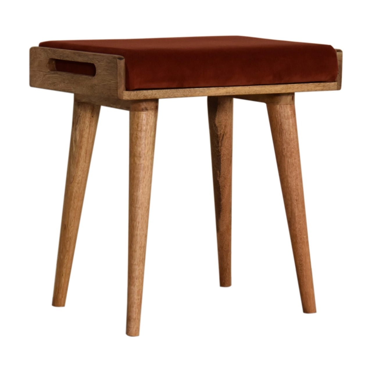 View Brick Red Velvet Tray Footstool information