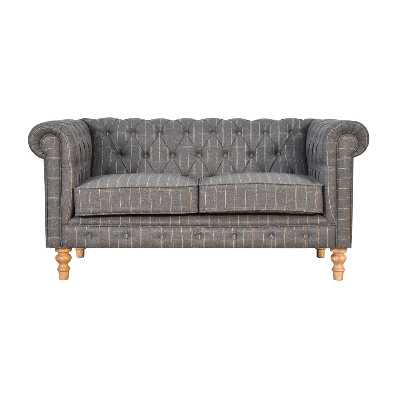 View Pewter Tweed 2 Seat Chesterfield Sofa information