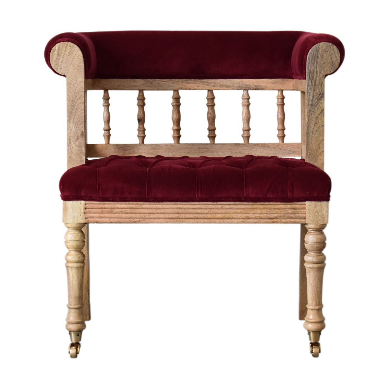 View Wine Red Mini Deep Button Bench information