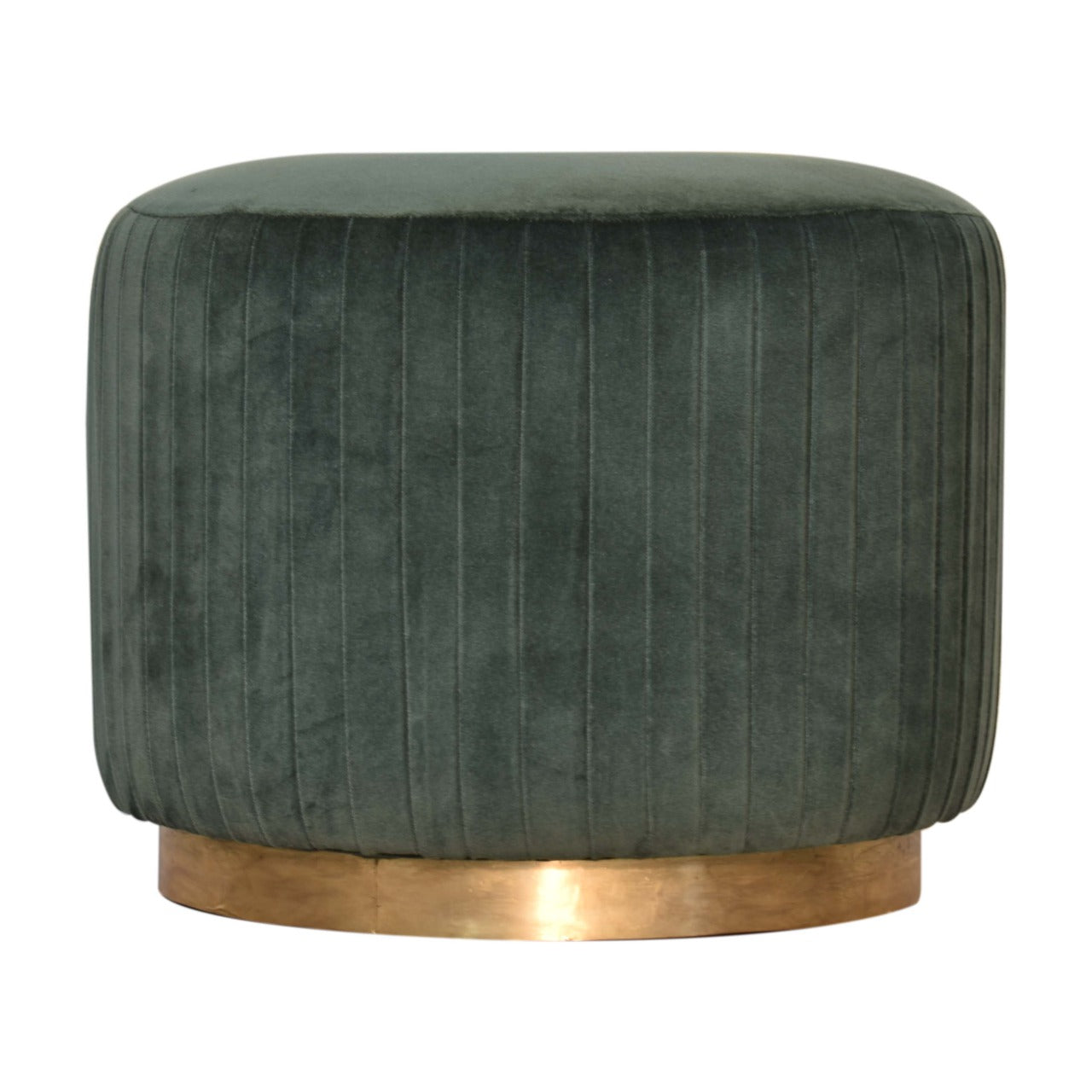 View Emerald Velvet Pleated Footstool information