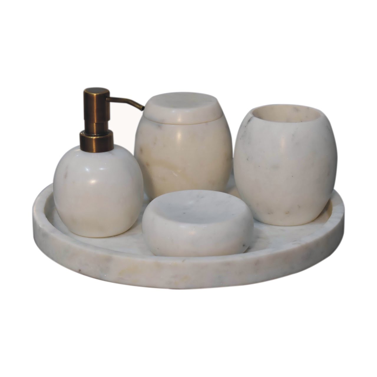 View Set of 5 White Marble Bathroom Set information