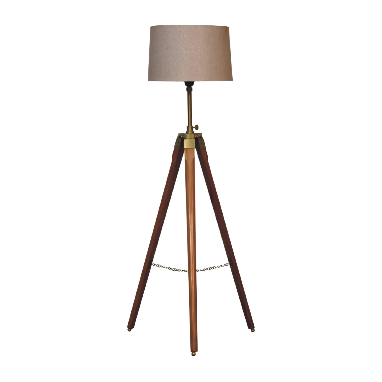 View Fixed Brass Plated Tripod Floor Lamp information