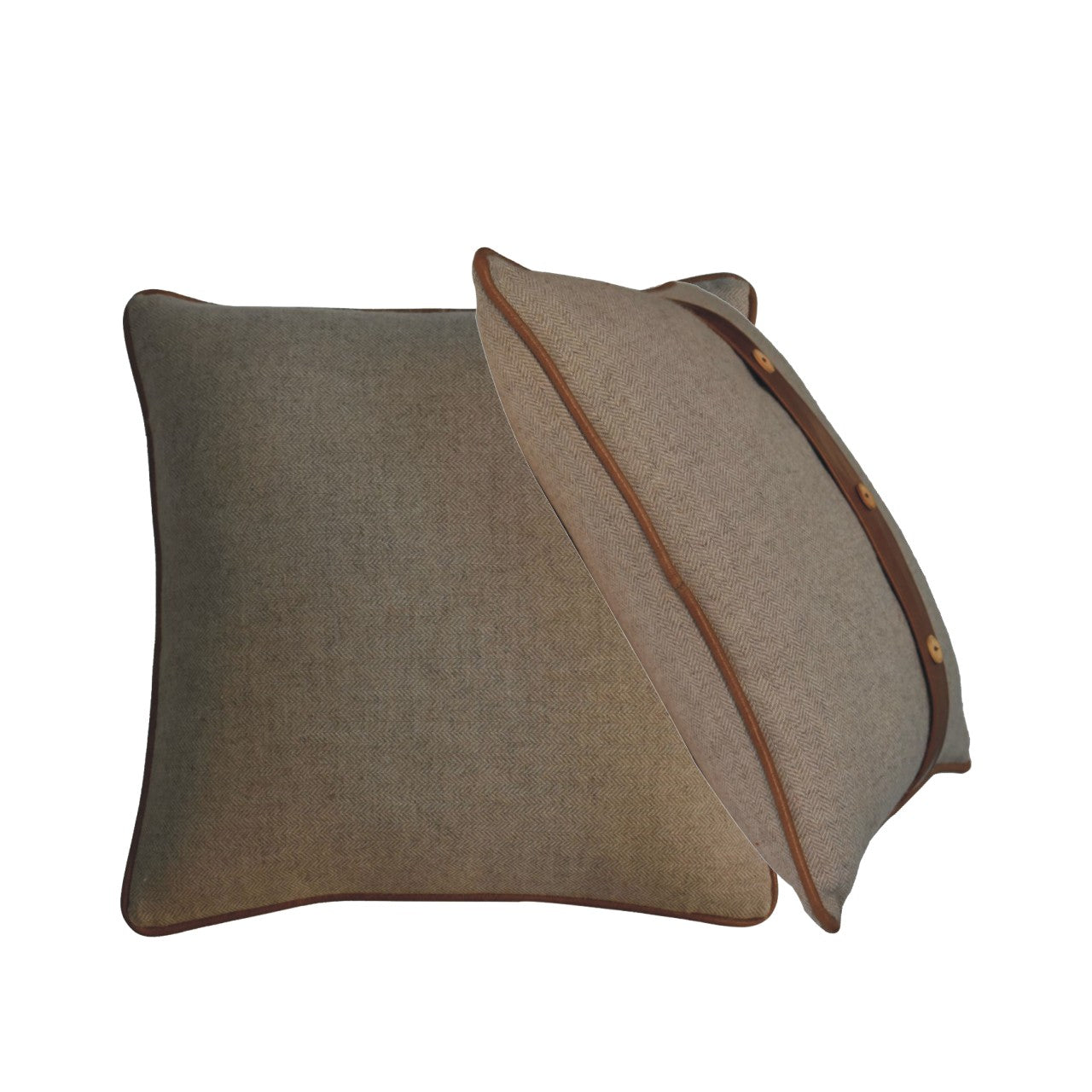 View Quin Leather Sand Cushion Set of 2 information