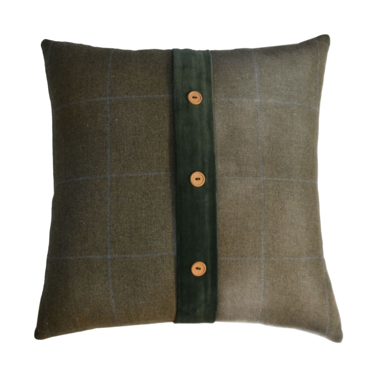 View Quinn Cushion Set of 2 Green Olive Tartan Green Velvet information