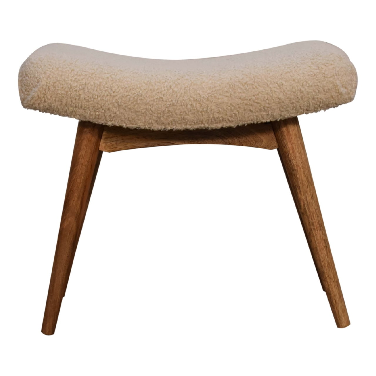 View Boucle Cream Curved Bench information