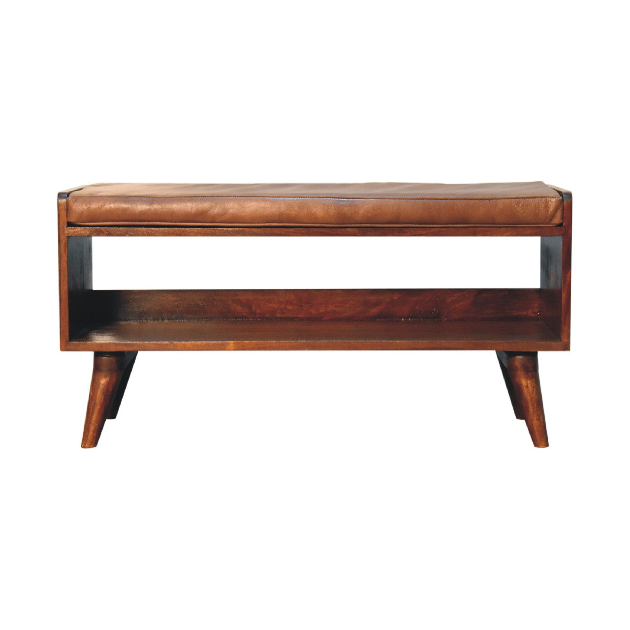 View Chestnut Bench with Brown Leather Seatpad information