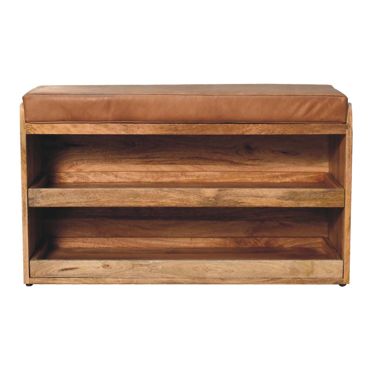 View Buffalo Hide Pull out Oakish Shoe Storage Bench information