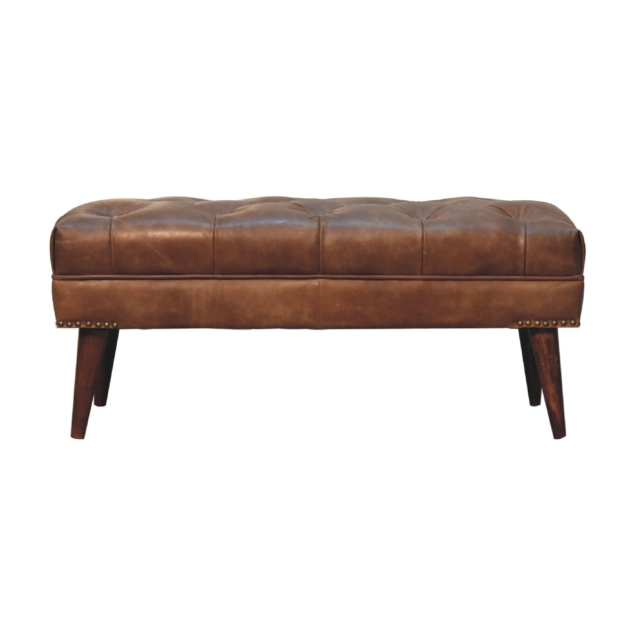 View Harbour Brown Leather Bench information