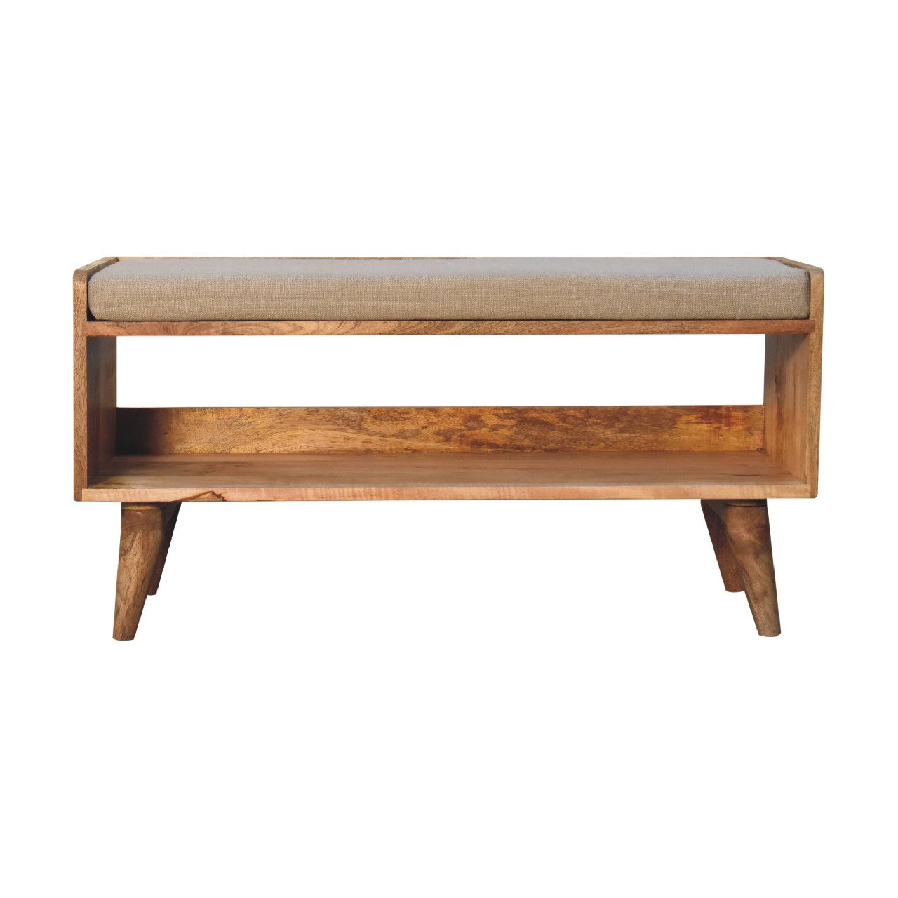 View Oakish Nordic Storage Bench With Mud Linen information