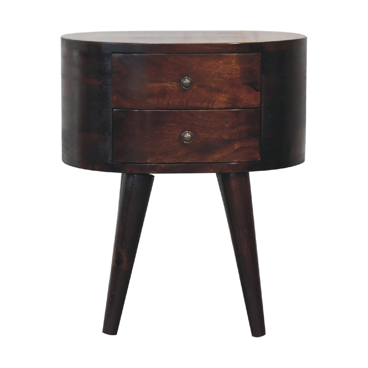 View Light Walnut Rounded Bedside Table information