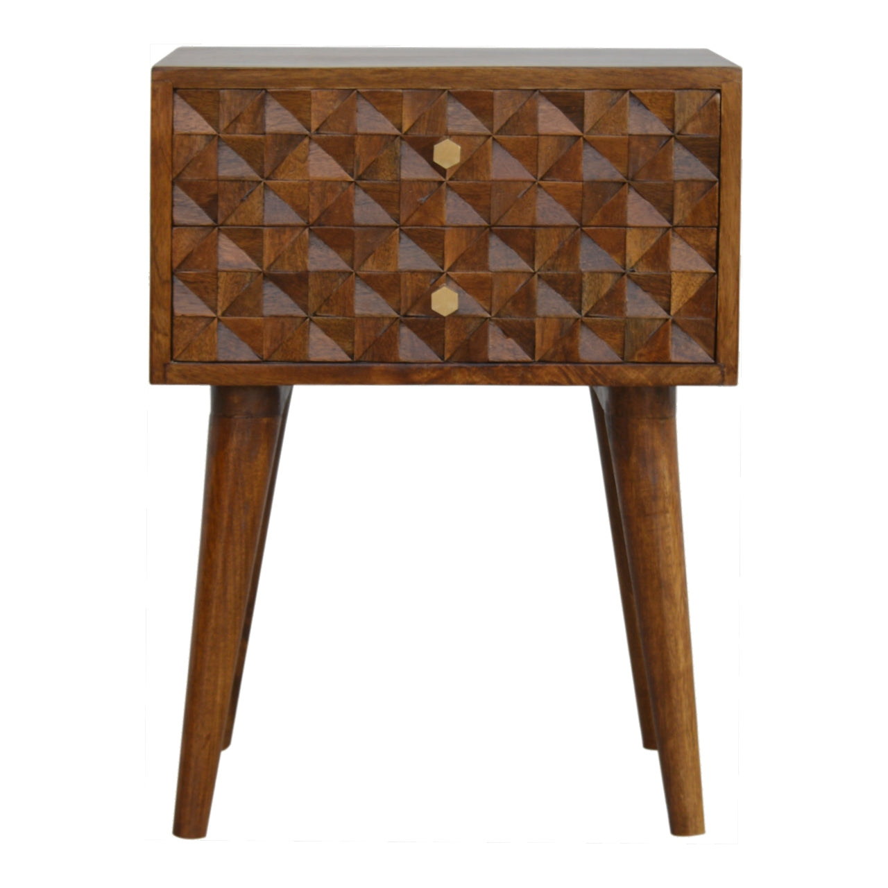 View Diamond Carved Chestnut Bedside information