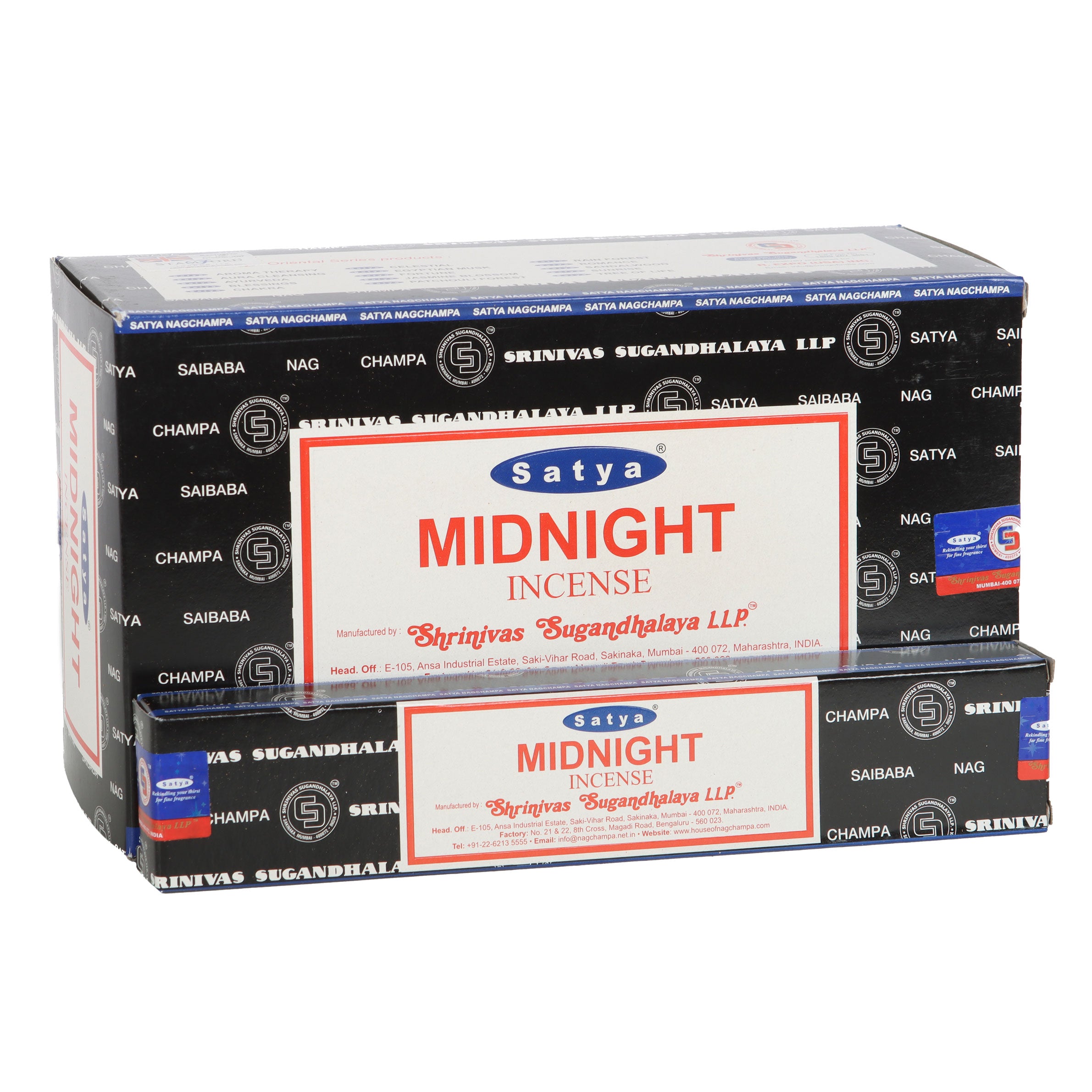 View 12 Packs of Midnight Incense Sticks by Satya information