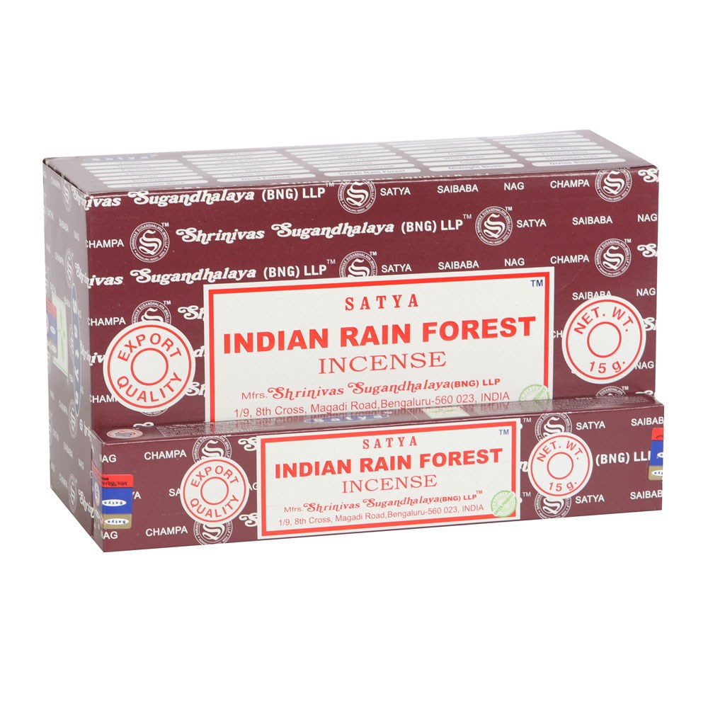 View 12 Packs of Indian Rain Forest Incense Sticks by Satya information