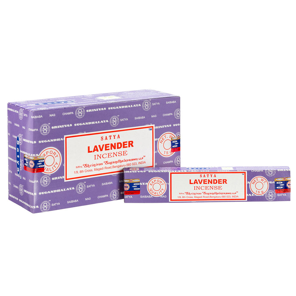 View Set of 12 Packets of Lavender Incense Sticks by Satya information