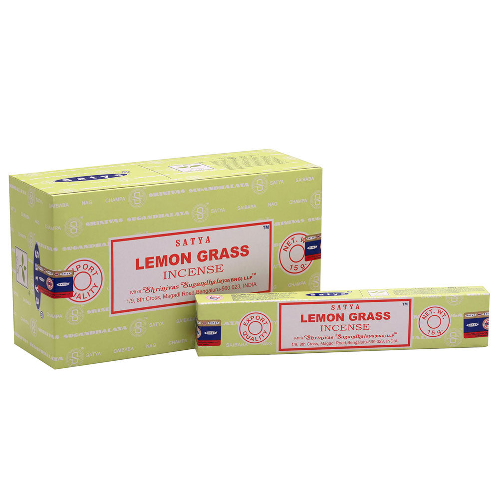 View Set of 12 Packets of Lemongrass Incense Sticks by Satya information