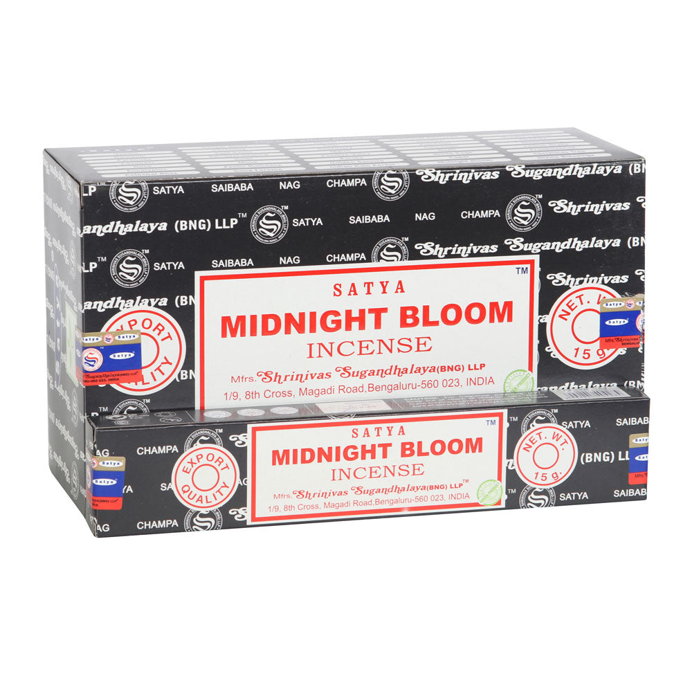 View 12 Packs of Midnight Bloom Incense Sticks by Satya information