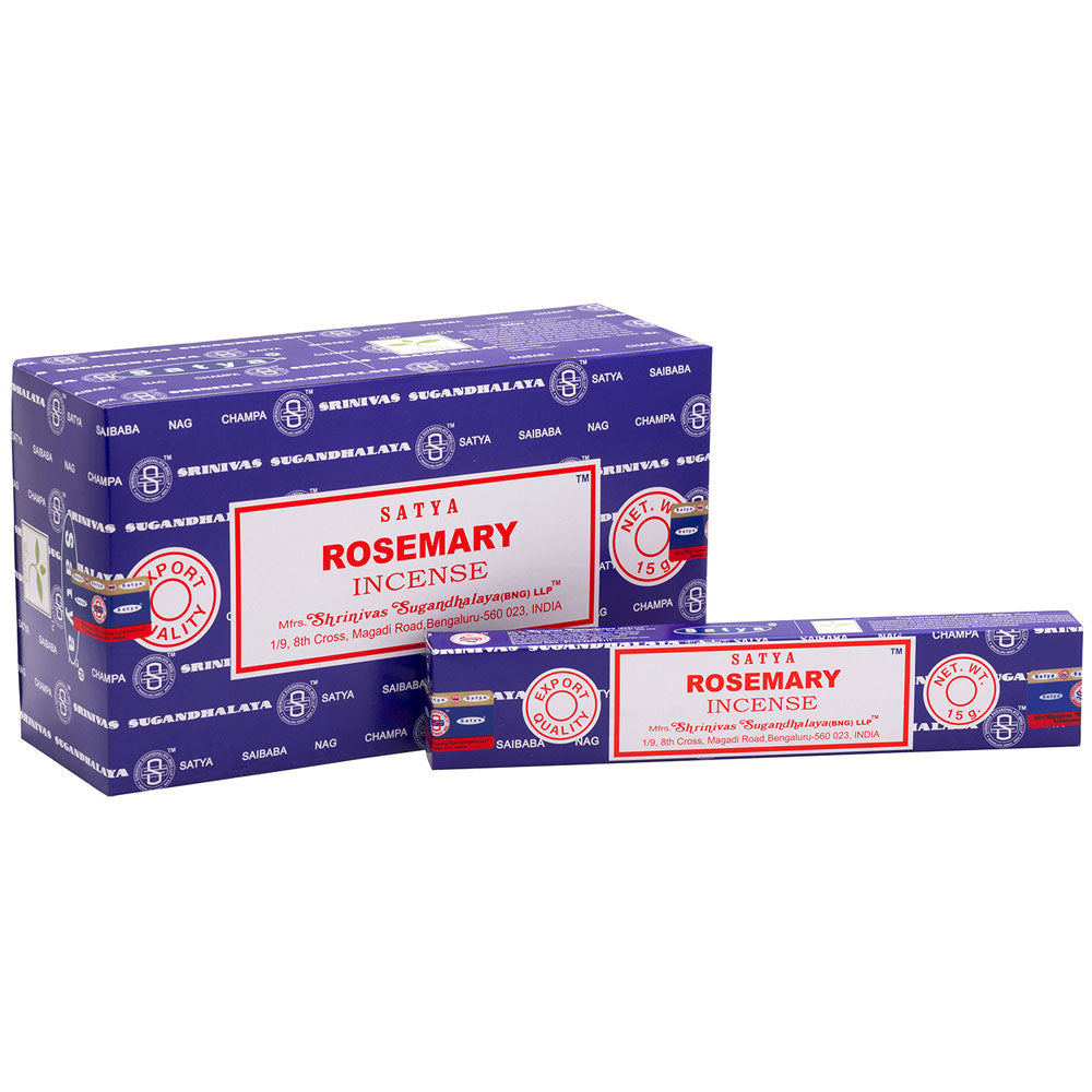 View Set of 12 Packets of Rosemary Incense Sticks by Satya information