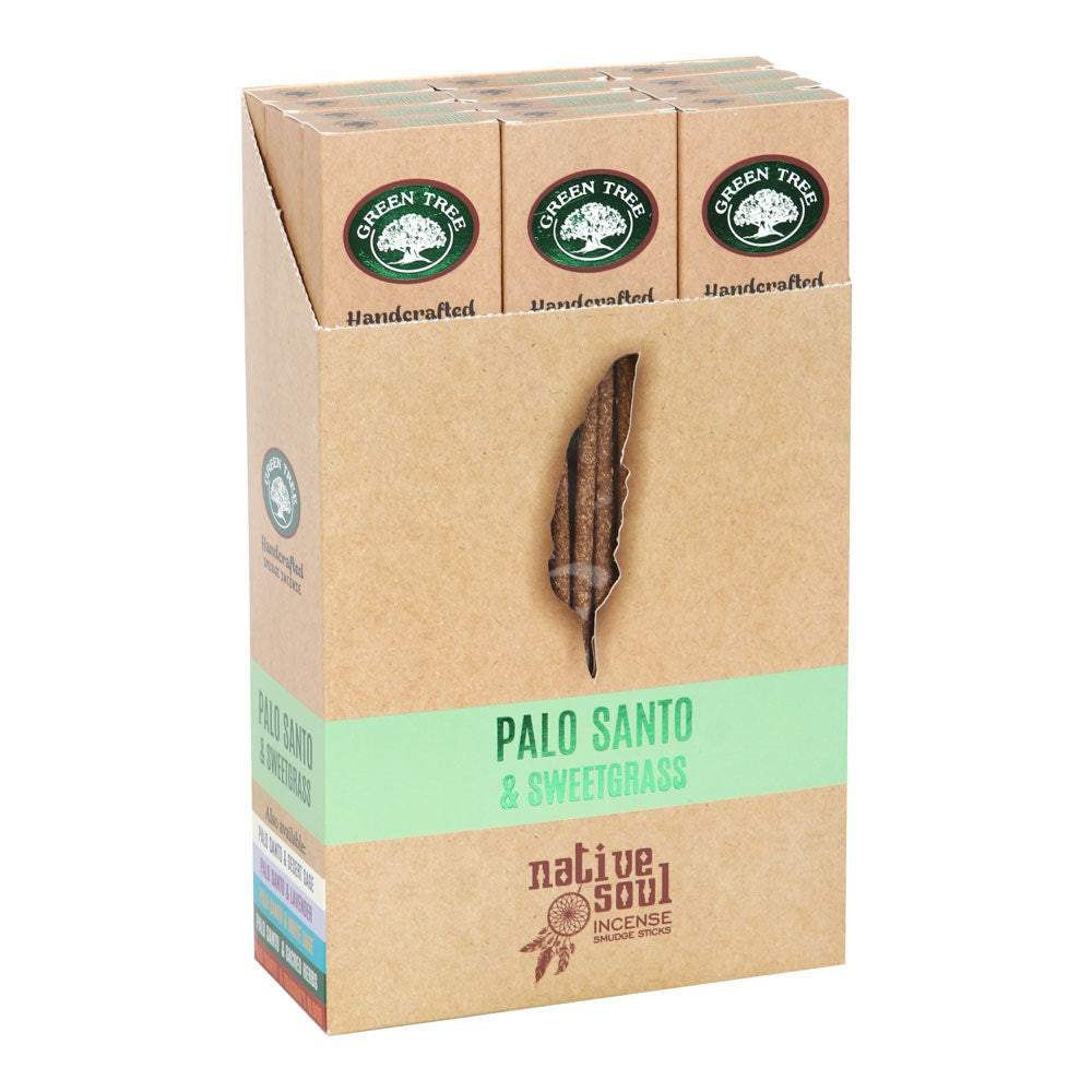 View Set of 12 Palo Santo Sweet Grass Smudge Incense Sticks information